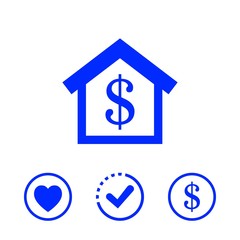 money home dollar icon stock vector illustration flat design
