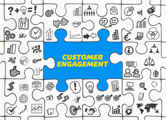 Customer Engagement / Puzzle mit Symbole