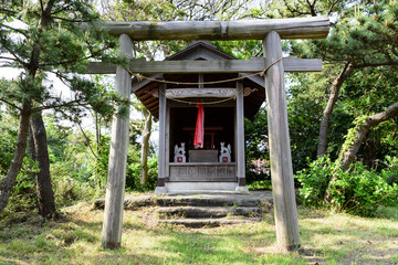 神明社　木の鳥居　葉山