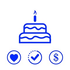 Fototapeta premium cake with candles icon stock vector illustration flat design