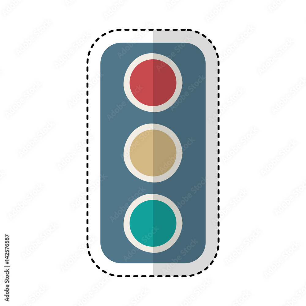 Poster traffic light semaphore icon vector illustration design