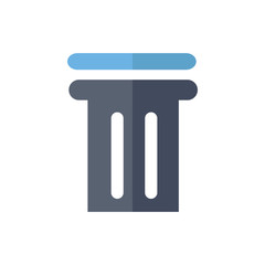  Ancient columns icon flat color