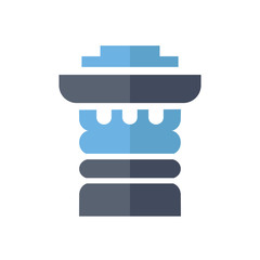 Ancient columns icon flat color