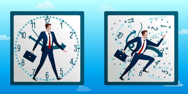 Businessman runs against on chaotic hours