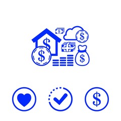 dollar money set icon stock vector illustration flat design