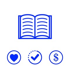 open book icon stock vector illustration flat design