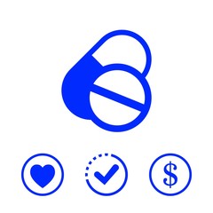 pills icon stock vector illustration flat design