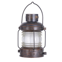 Lantern kerosene oil lamp, isolated on white background
