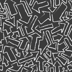 Seamless pattern of white arrows on black background. Rasterised copy. Good for children's stuff, wrapping paper, scrapbooking and stationery supplies.