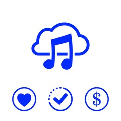 music upload download to the cloud icon stock vector illustration flat design