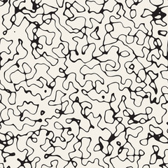 Abstract Retro Background Design. Vector Seamless Black And White Pattern.