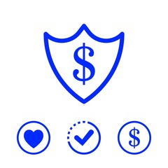 protection money icon stock vector illustration flat design
