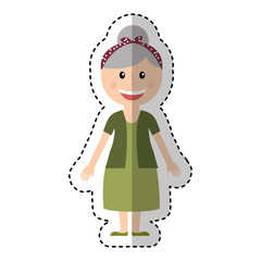 grandmother avatar character icon vector illustration design