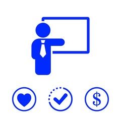 teacher and the Board icon stock vector illustration flat design