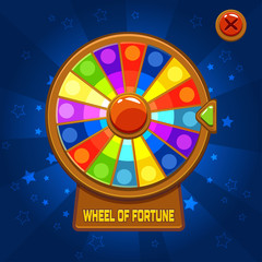 Vector Wheel of Fortune For Ui Game element - obrazy, fototapety, plakaty