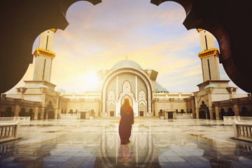 Malaysia Mosque with Muslim pray in Malaysia