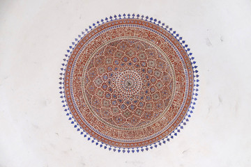 Detail of the ceiling in Isa Khan's Tomb. Humayun's Tomb complex, Delhi, India