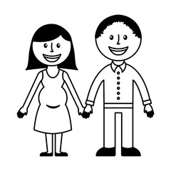 cute parents couple icon vector illustration design