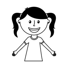 little girl character icon vector illustration design