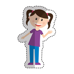 little girl character icon vector illustration design