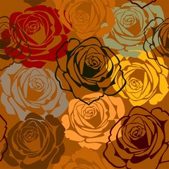 Бесшовный цветочный узор с розами
