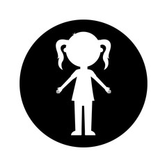 little girl character icon vector illustration design