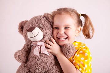 smile girl teddy bear