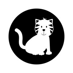 cute cat mascot icon vector illustration design