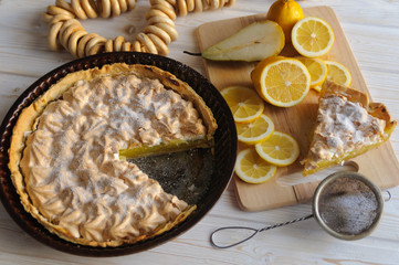 Fresh homemade lemon tart