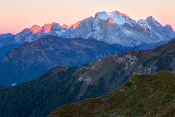 Mountain  at sunrise, Dolomites, Italy