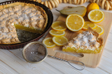 Fresh homemade lemon tart