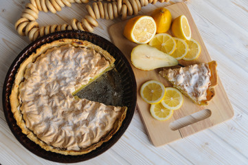Fresh homemade lemon tart