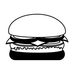 delicious burger fast food isolated icon vector illustration design