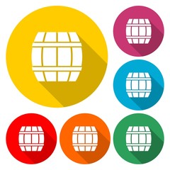 Simple Wooden Barrel icon Vector - Illustration