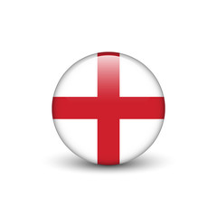 Obraz premium St George's Cross , flag of England, round glossy button with shadow
