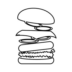 delicious burger fast food isolated icon vector illustration design