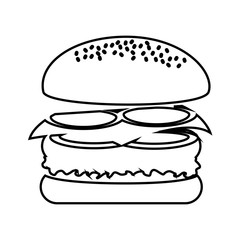 delicious burger fast food isolated icon vector illustration design