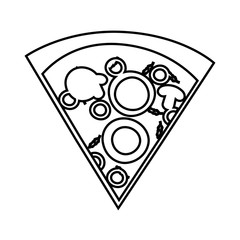 delicious pizza portion icon vector illustration design