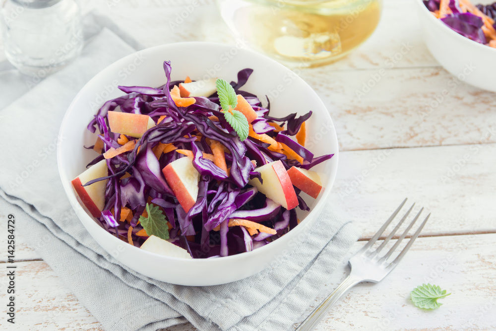 Poster red cabbage coleslaw salad