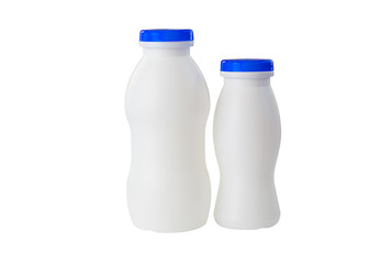 White bottle for dairy products isolated on white
