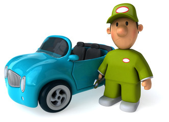 Obraz premium Fun mechanic - 3D Illustration