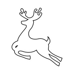 reindeer silhouette isolated icon vector illustration design