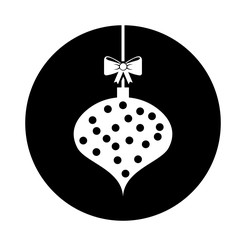 christmas ball with bow hanging vector illustration design