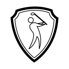 golf player silhouette icon vector illustration design