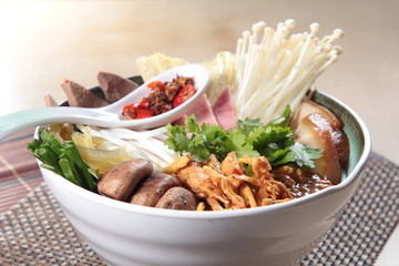 noodles in soup with meat