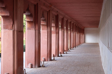 Columns in Agra Fort, UNESCO World heritage site in Agra. Uttar Pradesh, India 