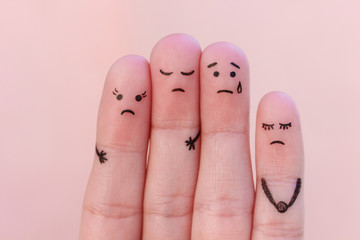 Fingers art of displeased people.