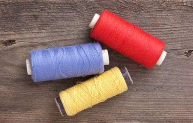 still life of spools of thread