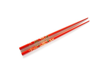 Pair of red chopsticks