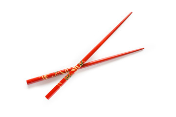 Pair of red chopsticks